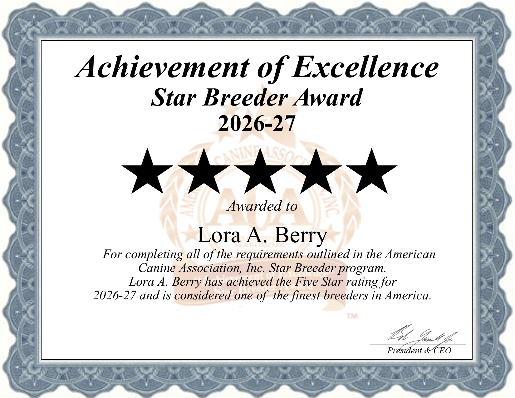 Lora A., Berry, dog, breeder, star, certificate, Lora A.-Berry, Lamar, MO, Missouri, puppy, dog, kennels, mill, puppymill, usda, 5-star, aca, ica, registered, Chihuahua